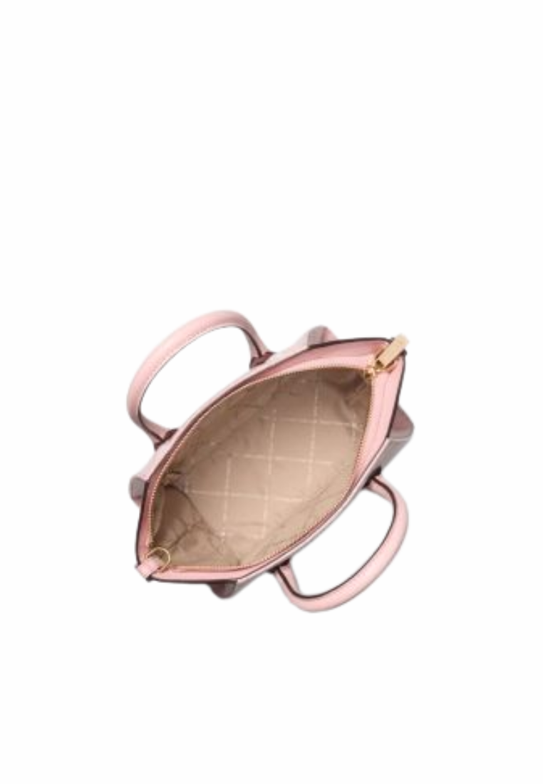 Michael Kors Avril Small Signature Logo Jacquard Satchel Bag In Powder Blush 35F5G4VS1J