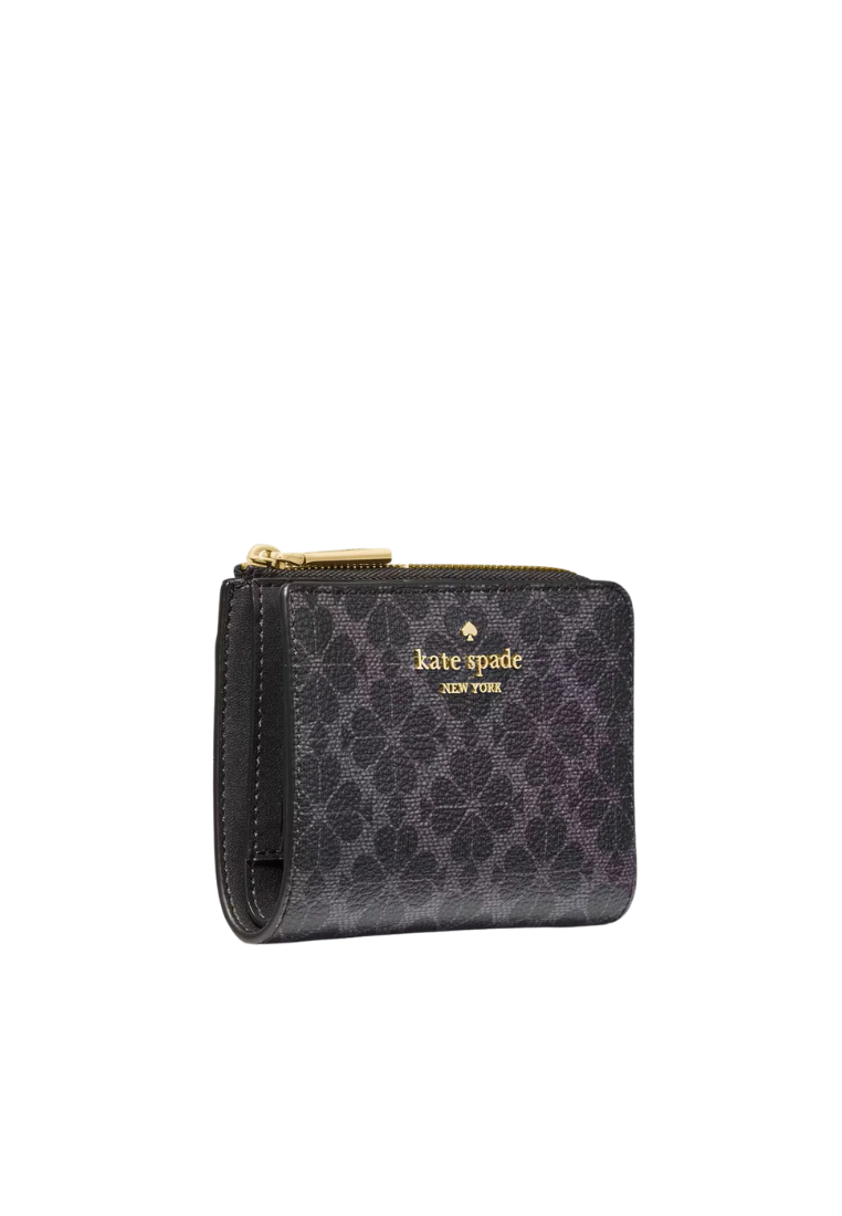 Kate Spade Spade Flower Small L-zip Wallet In Black KK894