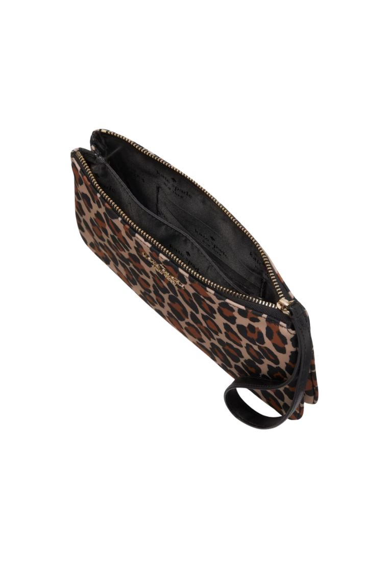 Kate Spade Chelsea Leopard Medium Pouch Wristlet In Brown Multi KH752