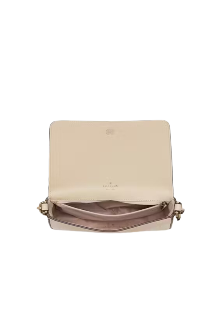 Kate Spade Lena Colorblock Small Flap Crossbody Bag In Light Sand KH792