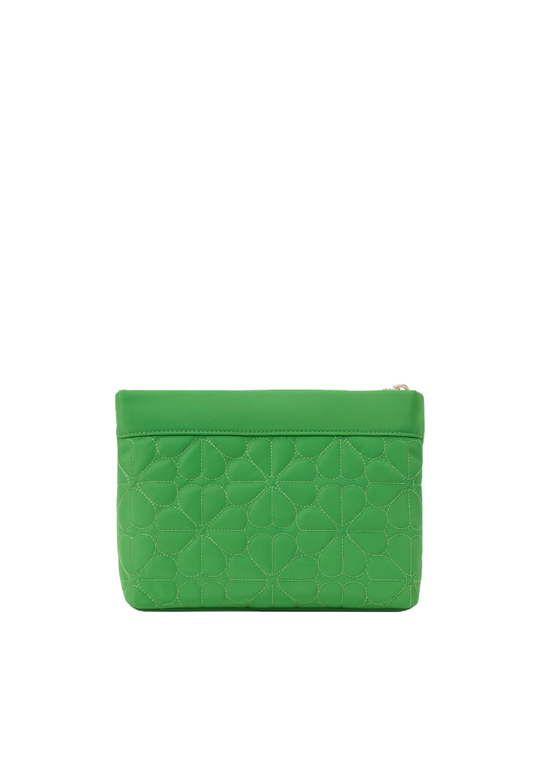 Kate Spade Spade Flower Pouch Cosmetic Quilted In Ks Green KK254