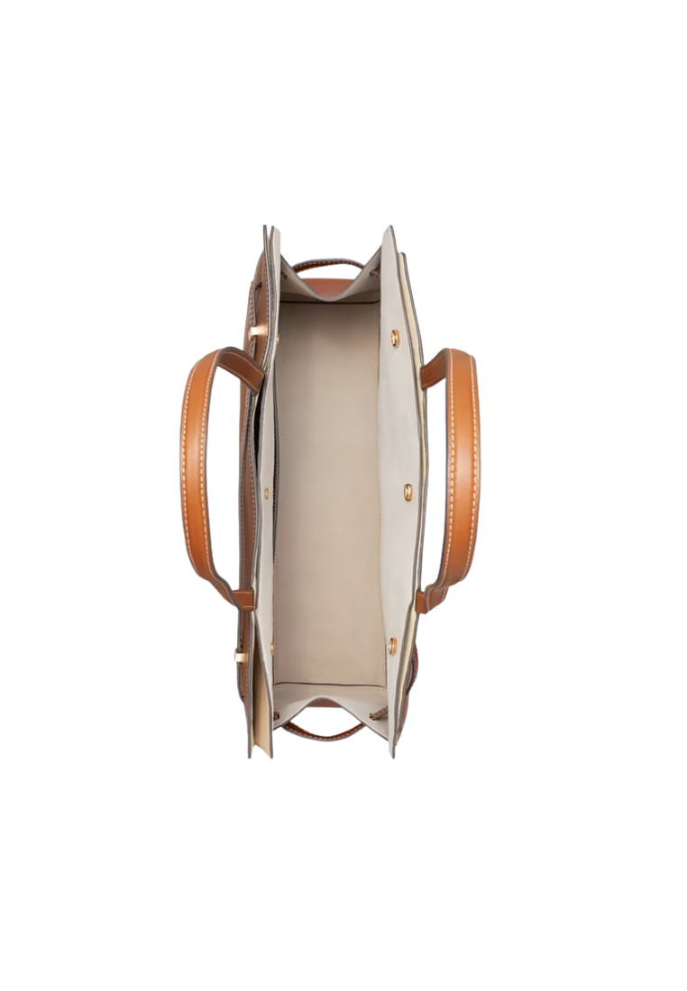 ( PREORDER ) Tory Burch Lee Radziwill Tote Bag In Aged Tan 178840