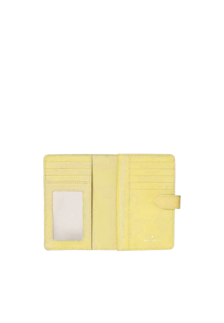 Kate Spade Quilted Bifold Wallet Medium In Lemon Fondant KN755