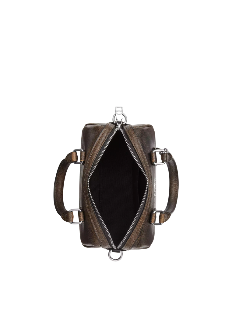 ( PREORDER ) Coach Mini Rowan In Loved Leather Crossbody Bag In Black Brown CEN22