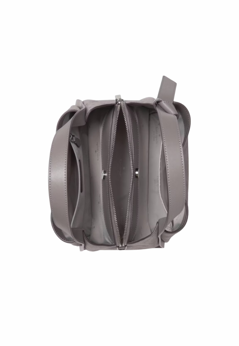 Kate Spade Knott Suede Carryall Crossbody Bag In Hare Grey KN308