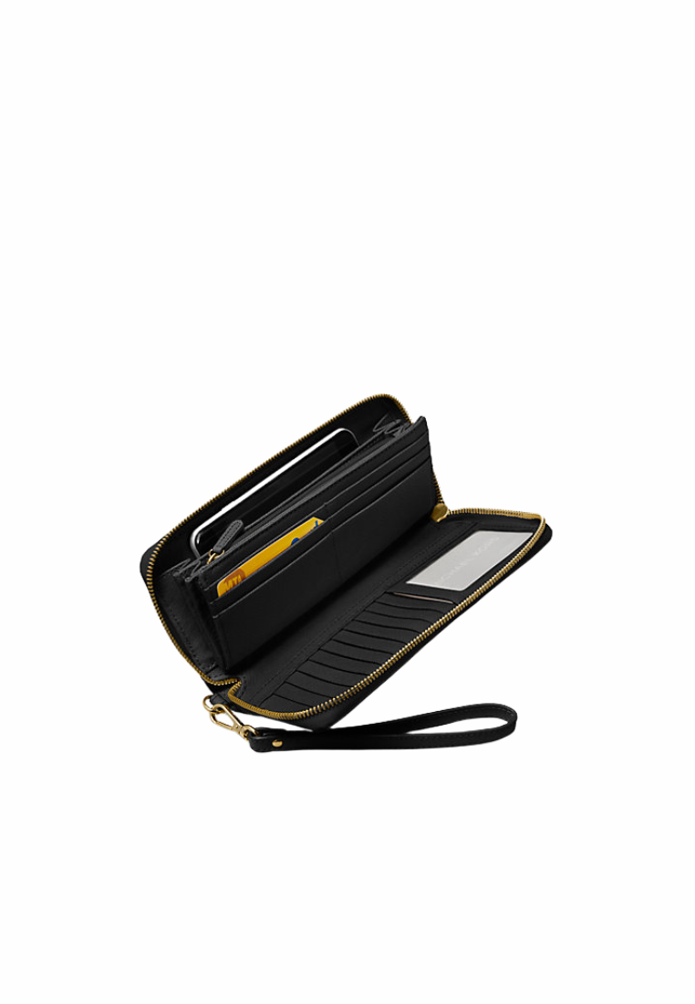 Michael Kors Leather Continental Wristlet In Black 32S5GTVE9L