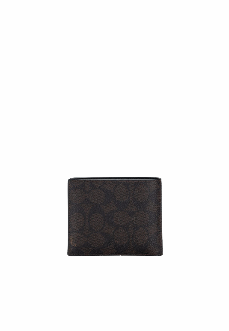 Coach Men 3 in 1 Wallet Blocked Signature In Mahogany Multi CX209