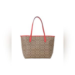 Coach Signature Canvas City Tote Bag In Miami Red CR5696