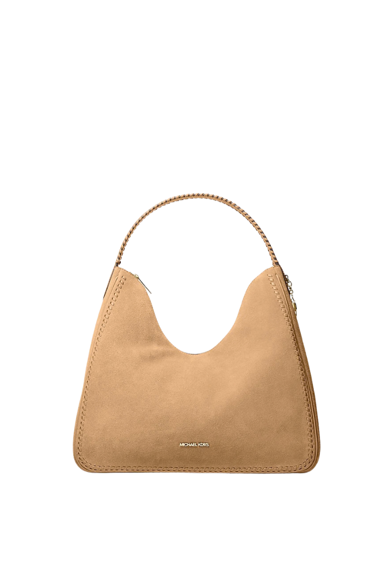 ( PREORDER ) Michael Kors Nayla Medium Suede Hobo Shoulder Bag In Camel 35S6G5ZL6S