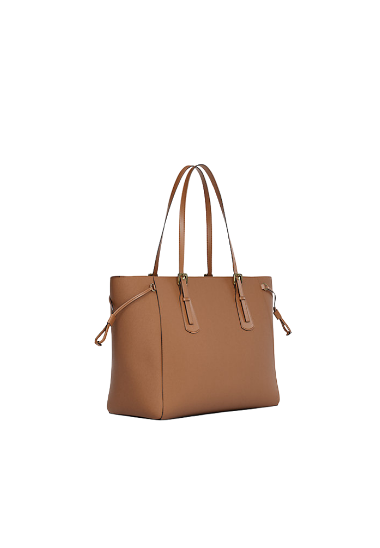 ( PREORDER ) Michael Kors Voyager Large Saffiano Leather Tote Bag In Luggage 35R6GV6T7L