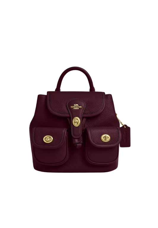 ( PREORDER ) Coach Hadley Backpack In Dark Wine CBH09