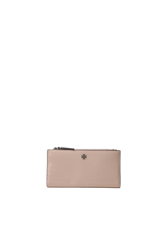Tory Burch Blake Patent Slim Wallet In Soft Pink 156498
