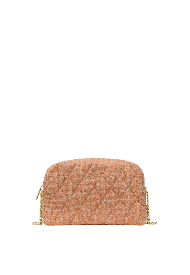 ( PREORDER ) Kate Spade Carey Tweed Mini Camera Bag In Orange Jasper Multi KN712