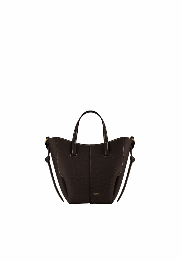 ( PREORDER ) Polene Cyme Nano Tote Bag In Textured Ebony