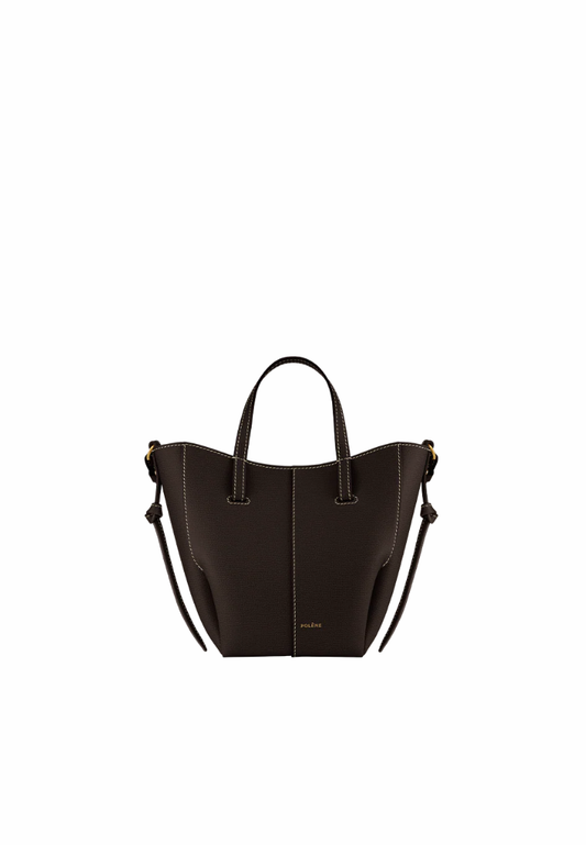 ( PREORDER ) Polene Cyme Nano Tote Bag In Textured Ebony