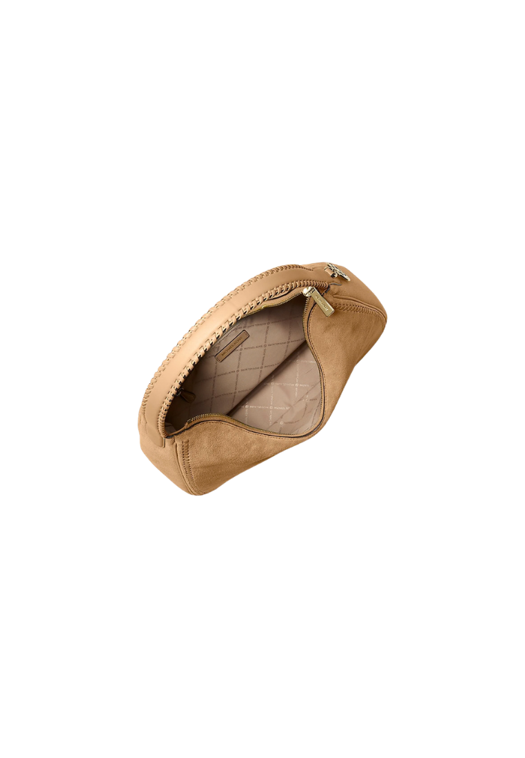 ( PREORDER ) Michael Kors Nayla Medium Suede Hobo Shoulder Bag In Camel 35S6G5ZL6S