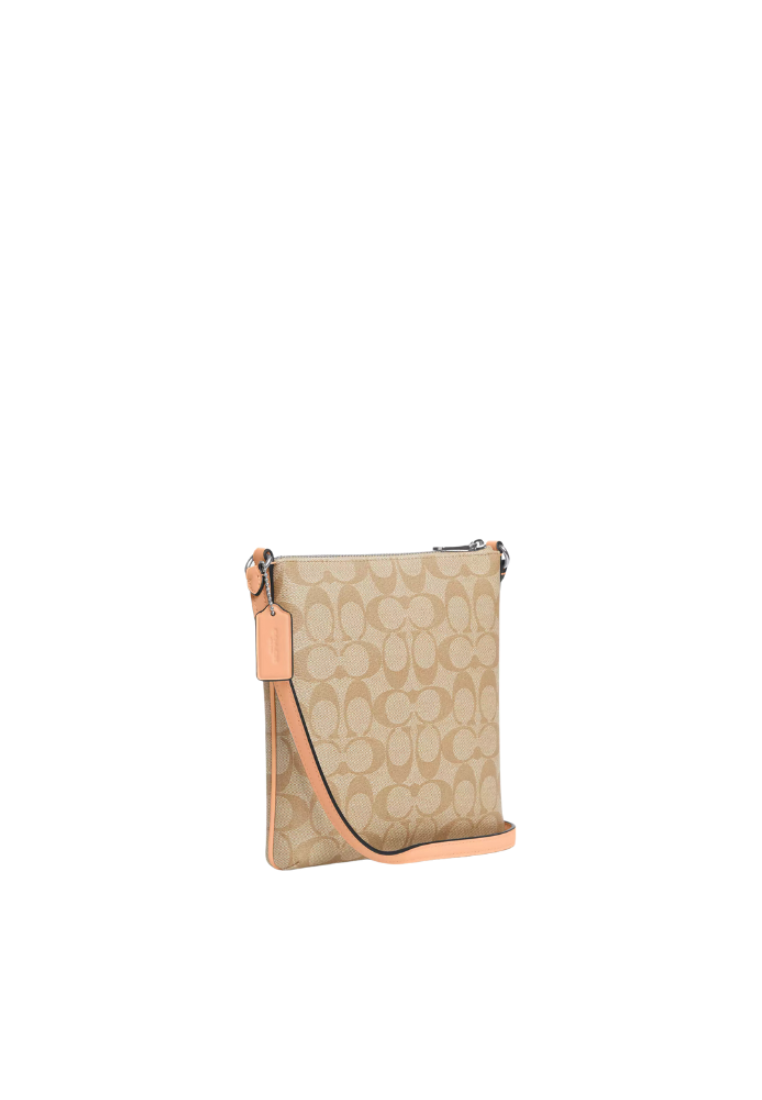 Coach Mini Rowan File Bag In Signature Canvas In Light Khaki Chalk CS182