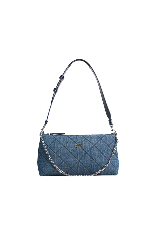 Tory Burch Willa Denim Zip Shoulder Bag In Denim 167912