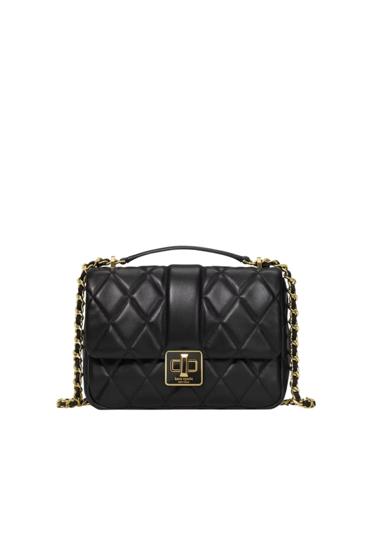 Kate Spade Carey Quilted Small Flap Crossbody Bag In Black KM708
