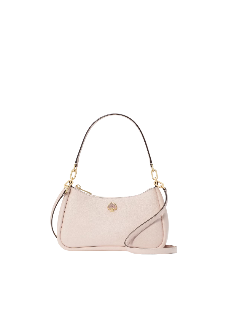 Kate Spade Kayla Embellished Spade Convertible Shoulder Bag In Powder Sugar Kk164