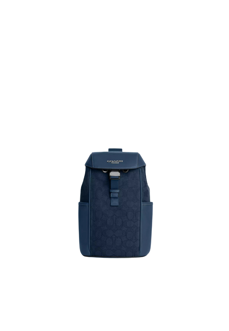 Coach Racer Pack Bag Signature Jacquard In Dark Denim CW173