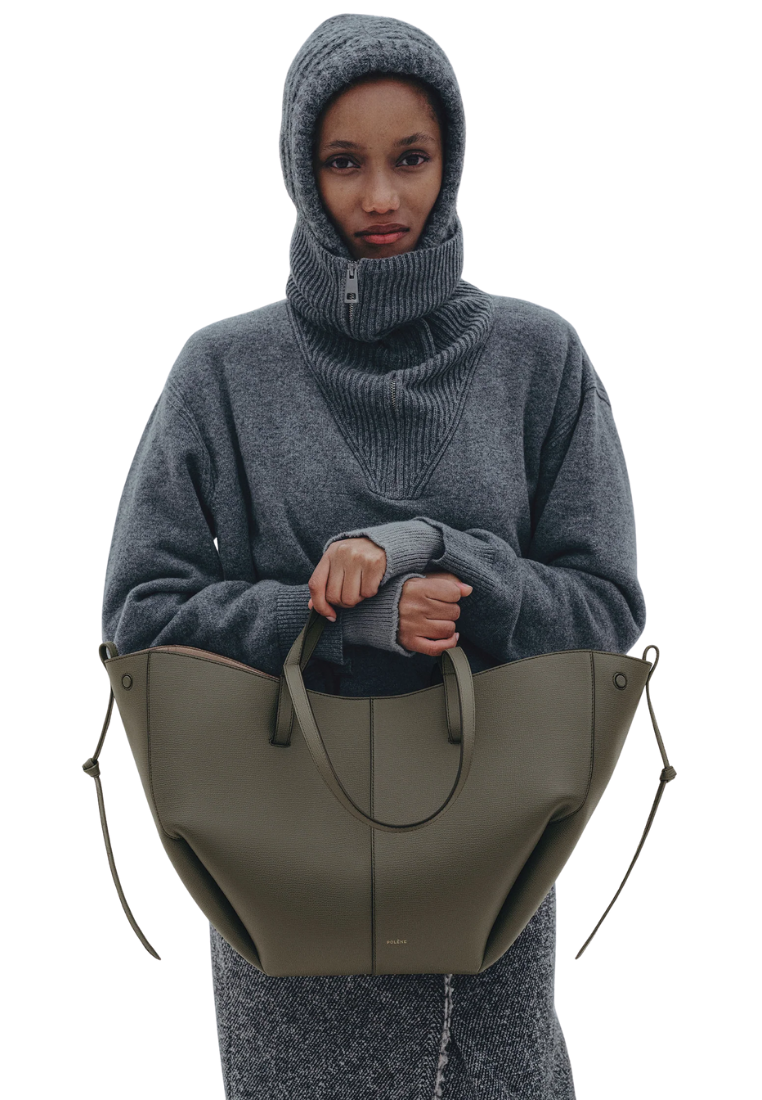 ( PREORDER ) Polene Cyme Tote Bag In Smoky Green
