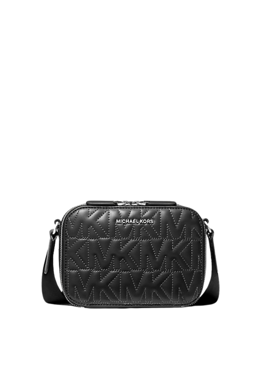 ( PREORDER ) Michael Kors Hudson Logo Embossed Crossbody Bag In Black 33R6SHDC3L
