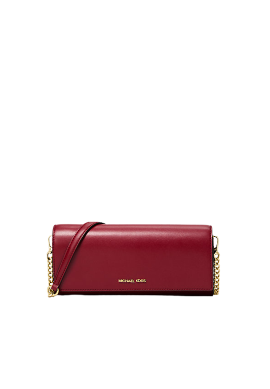 ( PREORDER ) Michael Kors Jet Set Medium Leather Clutch Bag In Cherry 35F5GTVC8L