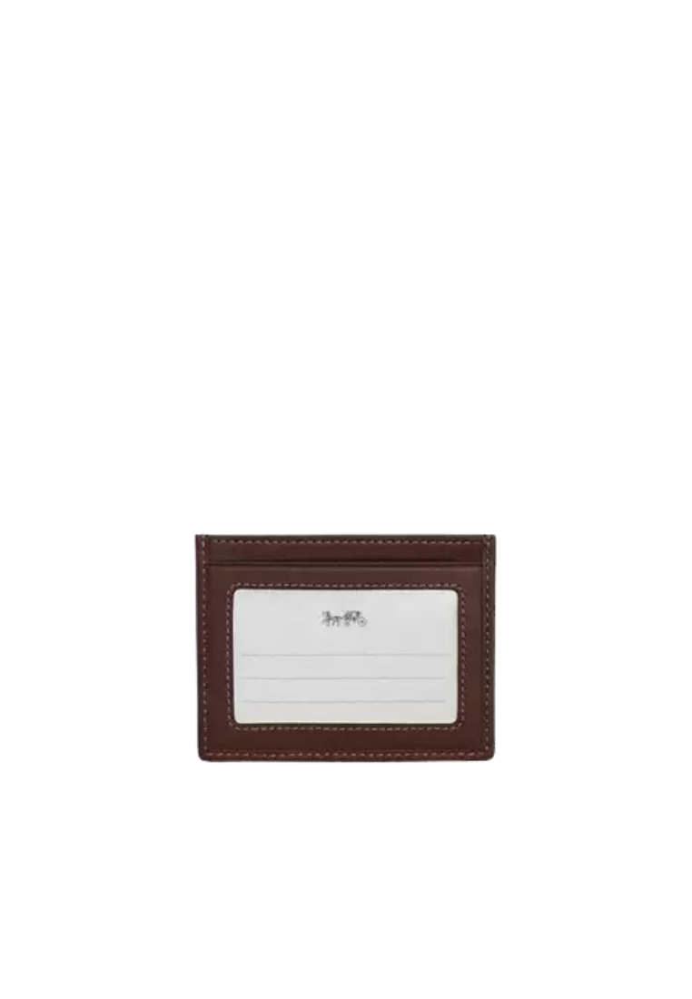 Coach Slim Id Card Case In Signature Jacquard In Oak Maple CU117