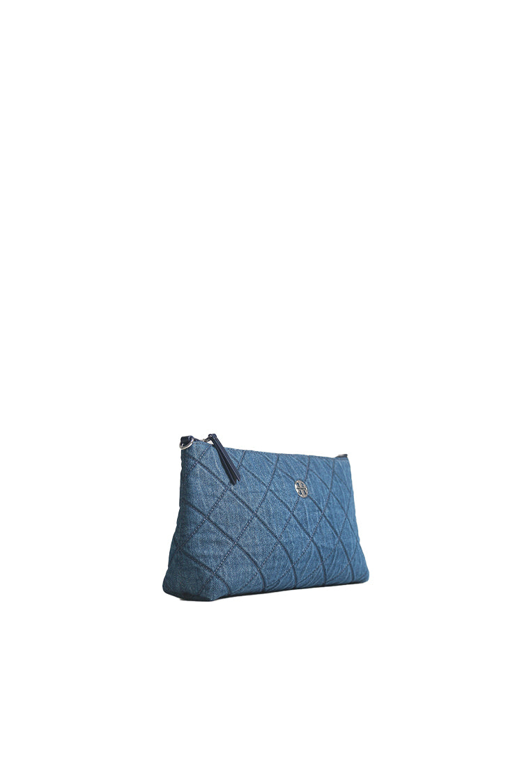 Tory Burch Willa Denim Zip Shoulder Bag In Denim 167912