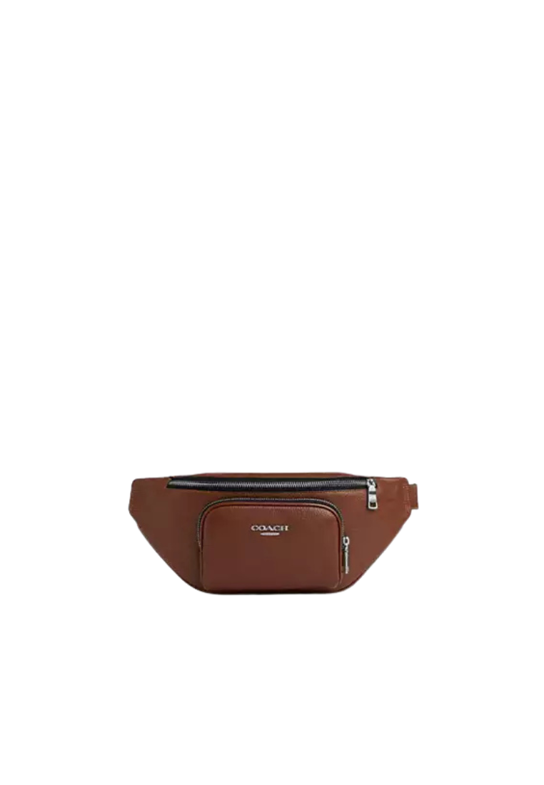Coach Racer Small Belt Bag In Signature Leather In Vintage Brown CDC44