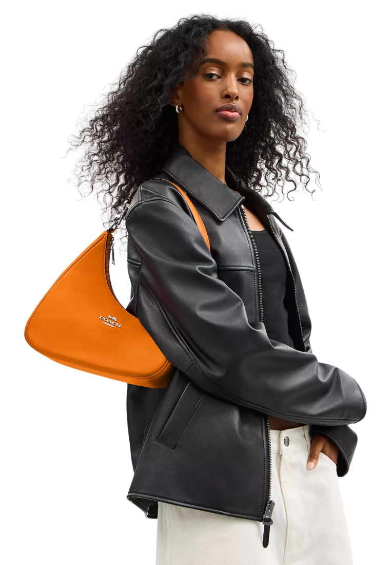 ( PREORDER ) Coach Twisted Teri Shoulder Bag In Bright Mandarin CBI01