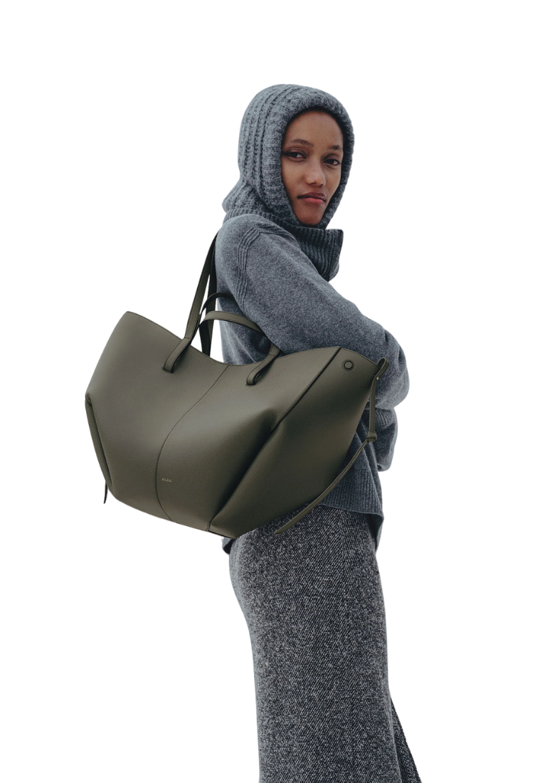 ( PREORDER ) Polene Cyme Tote Bag In Smoky Green