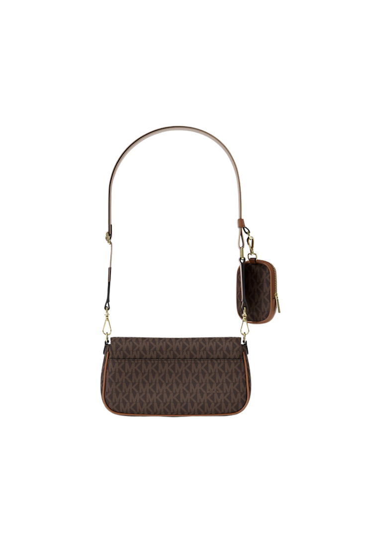 ( PREORDER ) Michael Kors Jet Set Travel Small Signature Logo With Pouch Crossbody Bag In Brown 35S6GTVC0B