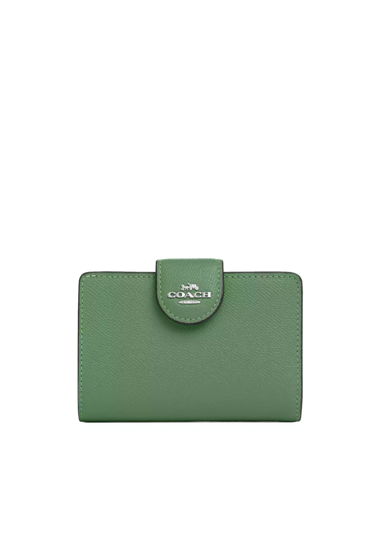 Coach Medium Corner Zip Purse In Soft Green 6390
