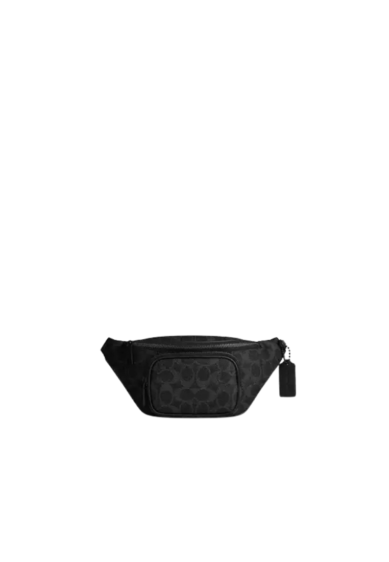 Coach Travis 30 Belt Bag In Signature Canvas In Black Signature CET88