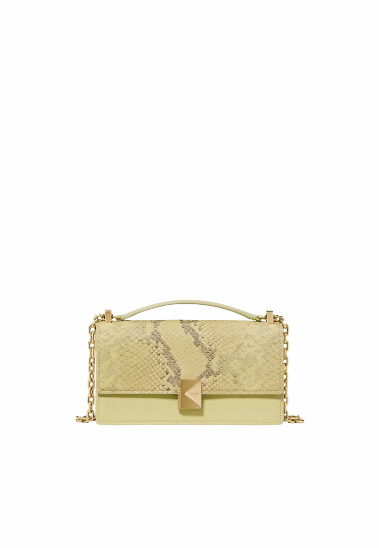 ( PREORDER ) Kate Spade Deco Snake Embossed Mini Crossbody Bag In Pale Citron KO361