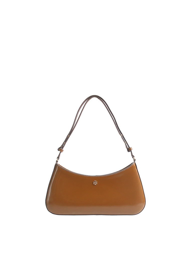 Tory Burch Emerson Patent Shoulder Bag In Rich Walnut 165955