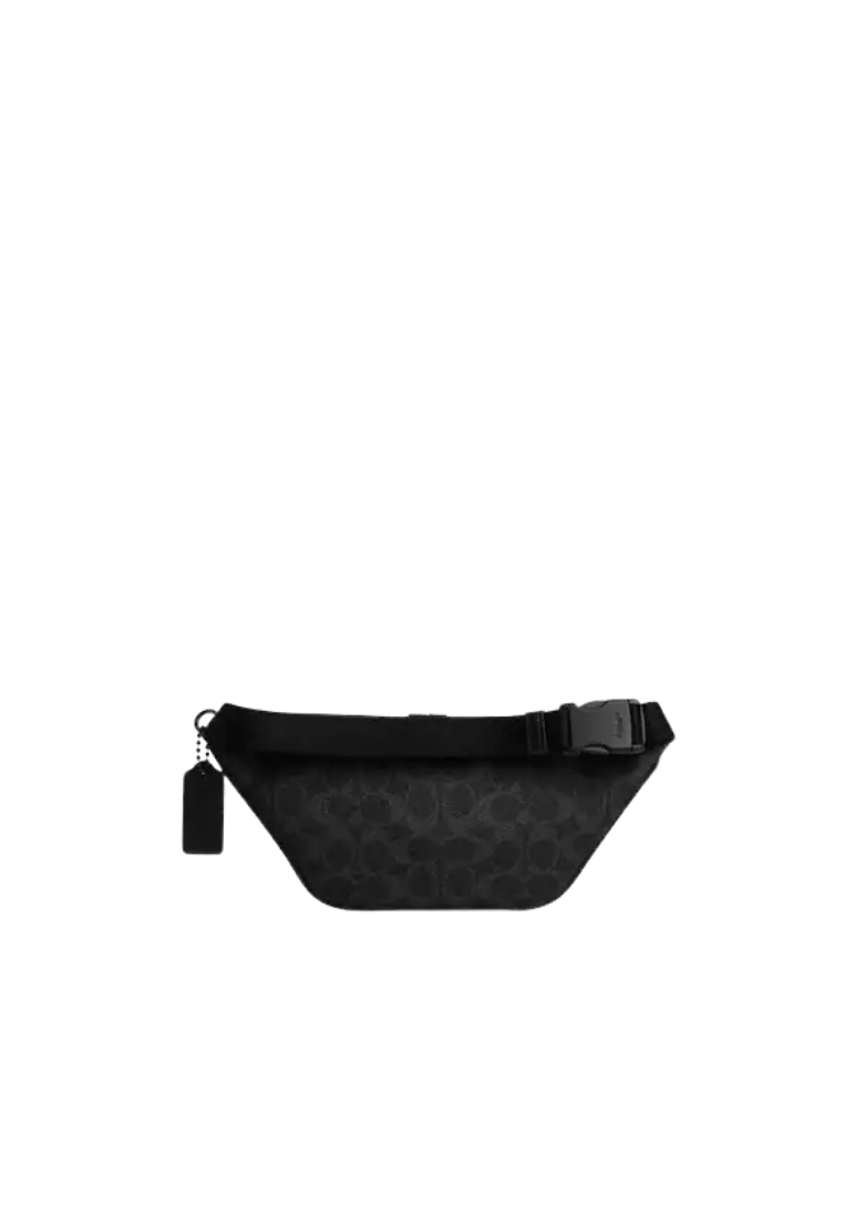 Coach Travis 30 Belt Bag In Signature Canvas In Black Signature CET88