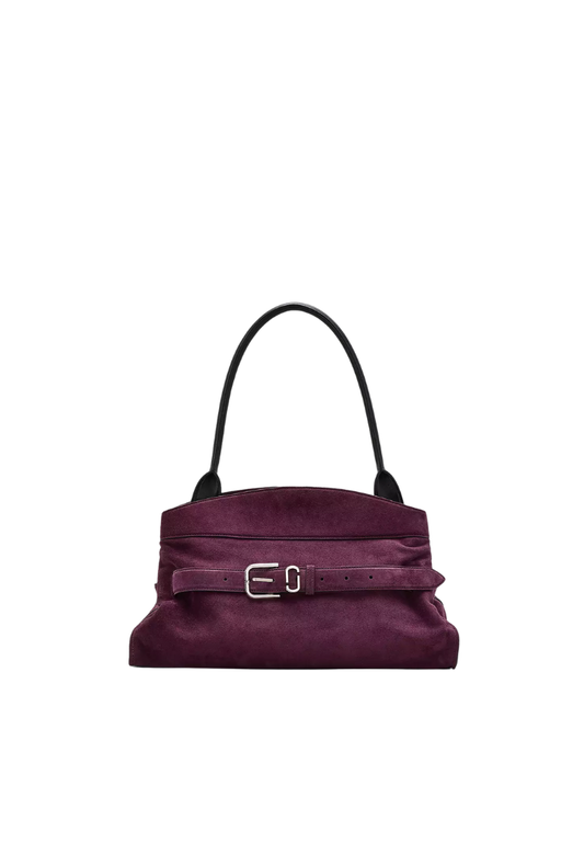 ( PREORDER ) Marc Jacobs The Suede Dakota Satchel Bag In Dark Plum 2F5HSC009H01