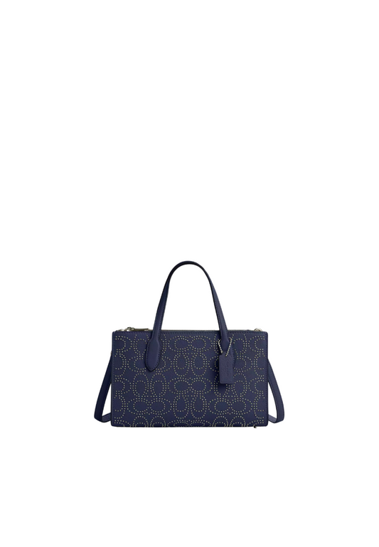 Coach Nina Small Tote Bag With Signature Rivets Novelty In True Navy CX266