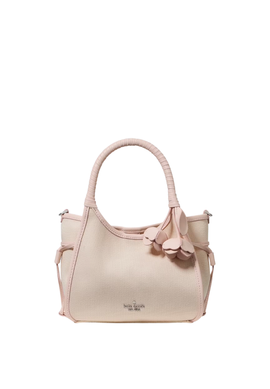 ( PREORDER ) Kate Spade Stash Canvas Floral Small Carryall Bag In Pearl Pink Multi KN646