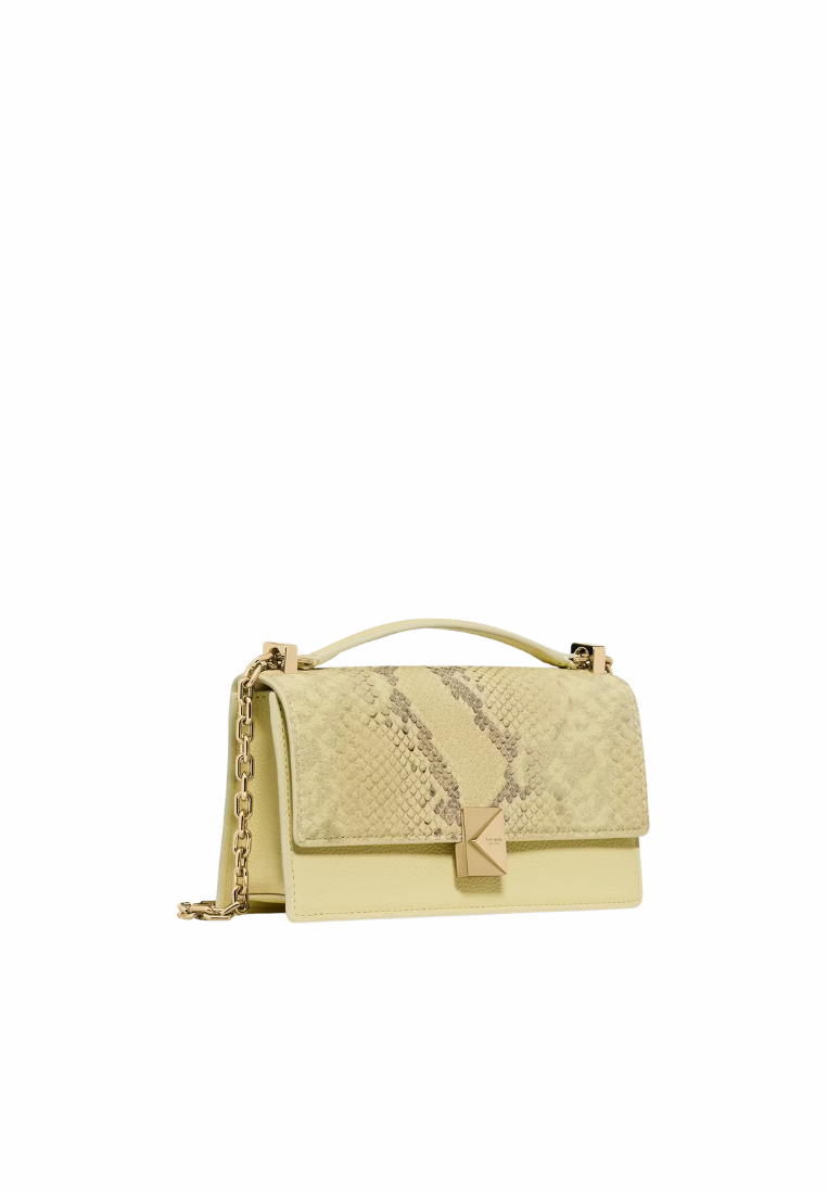 ( PREORDER ) Kate Spade Deco Snake Embossed Mini Crossbody Bag In Pale Citron KO361