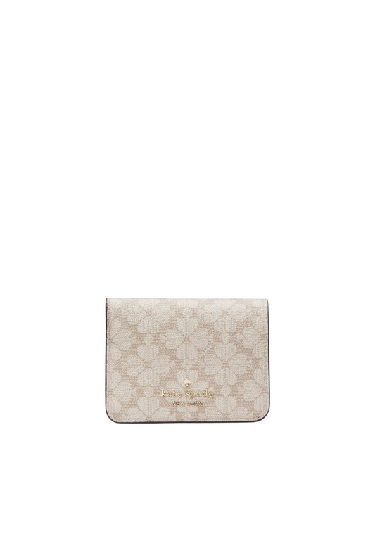 Kate Spade Flower Small Billfold Wallet In Dark Beige KG493
