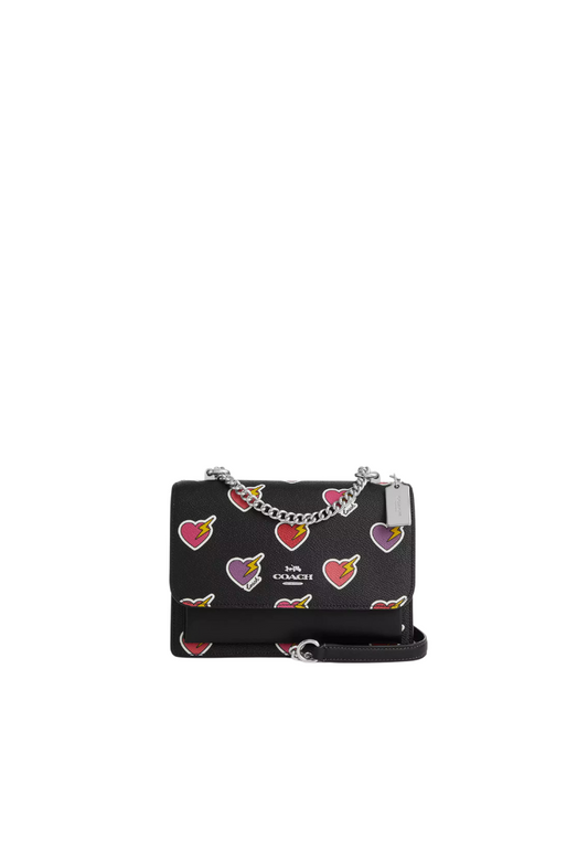 Coach Klare Crossbody Bag With Heart Bolt Print In Black Multi CW436