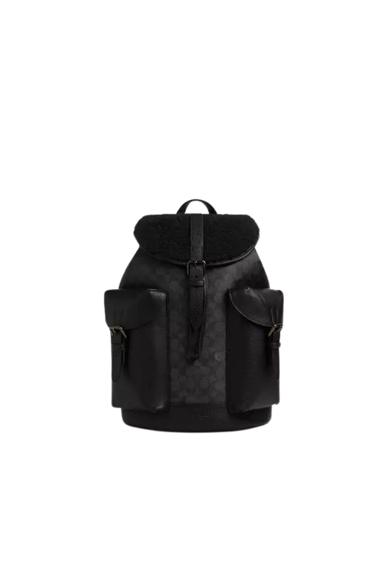 ( PREORDER ) Coach Warner Backpack In Black Copper Charcoal Black CY781