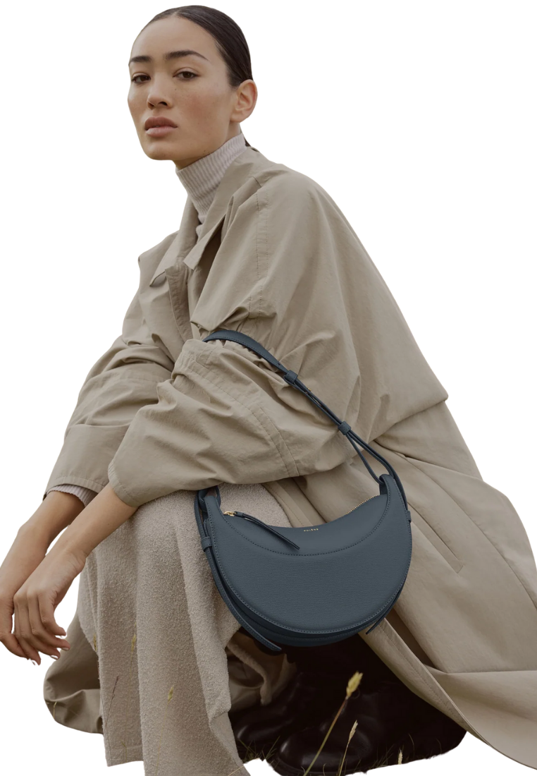 ( PREORDER ) Polene Numero Dix Crossbody Bag In Textured Midnight Blue