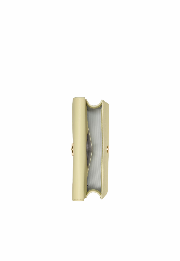 ( PREORDER ) Kate Spade Deco Snake Embossed Mini Crossbody Bag In Pale Citron KO361