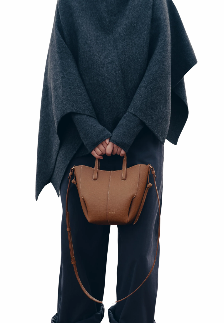 ( PREORDER ) Polene Cyme Nano Tote Bag In Textured Camel