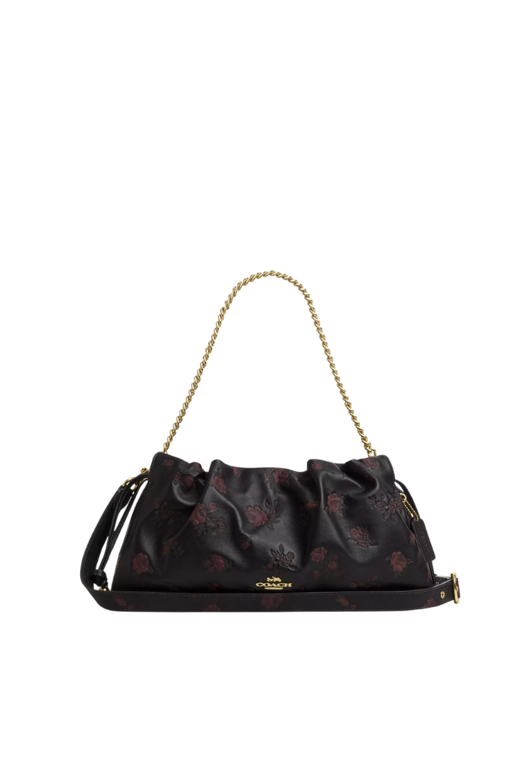 ( PREORDER ) Coach Faye Large With Floral Print Shoulder Bag In Wine Multi CCE25